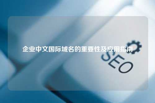 企业中文国际域名的重要性及应用指南